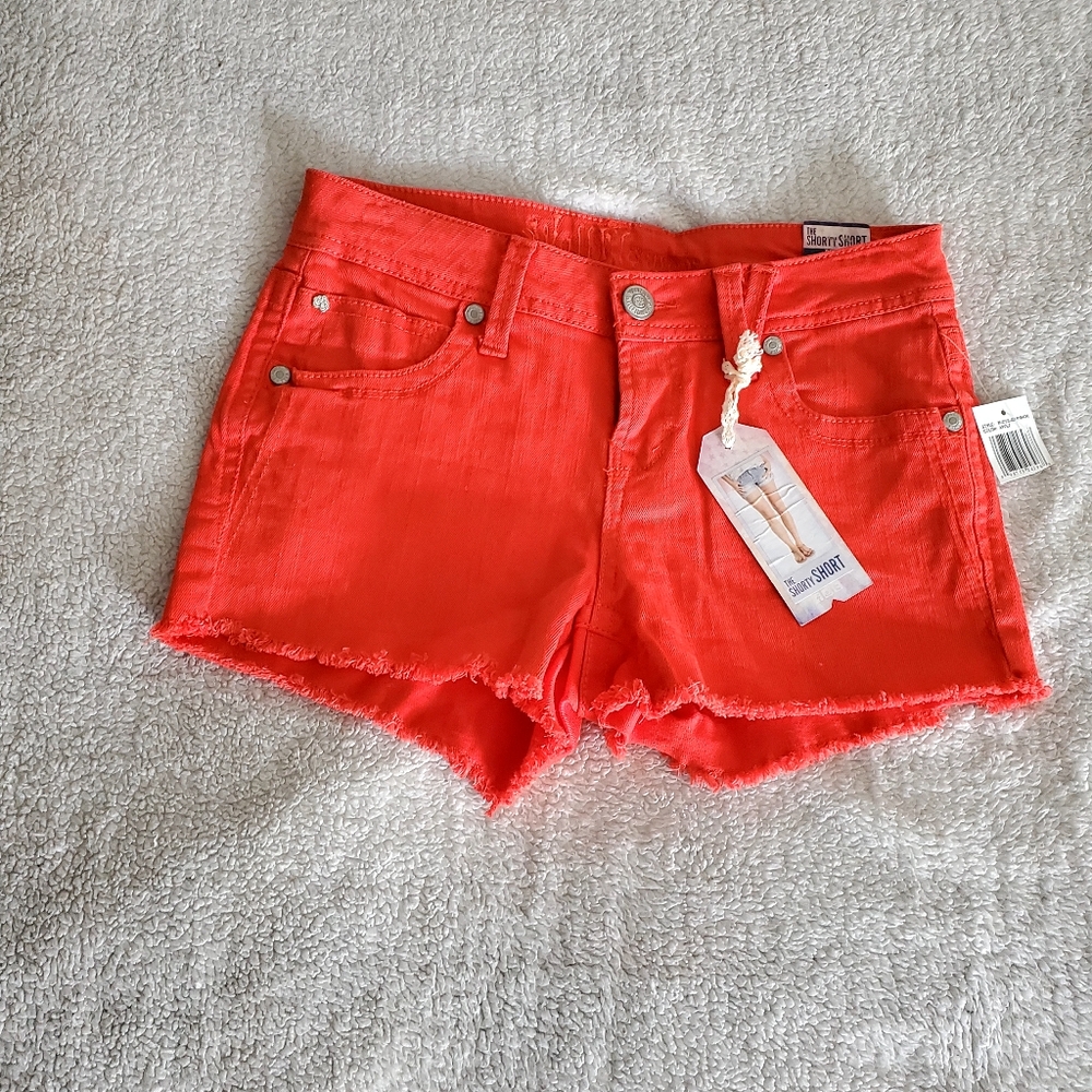 NWT Red Shorts Rough Hem Summer Vacation Fun‎